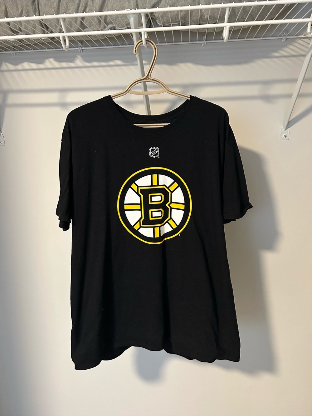 Fanatics Black Boston Bruins Short Sleeve Tee with Yellow Logo